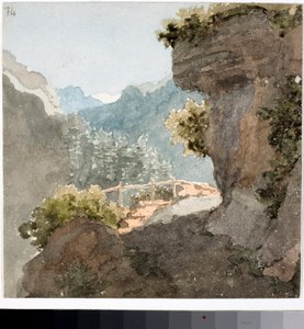 Dağ yolunun görünümü (Suluboya, yaklaşık 1820) by Luigi Garibbo