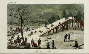 Bir hız treni. Giulio Ferrario, 1831, Eski ve Modern Gümrük veya Hükümet Tarihinden İllüstrasyon