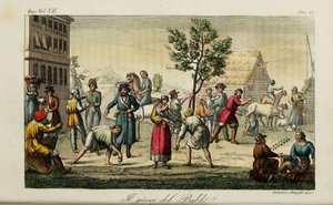 Eklem kemikleri. Giulio Ferrario, 1831, Eski ve Modern Gümrük veya Hükümet Tarihinden İllüstrasyon