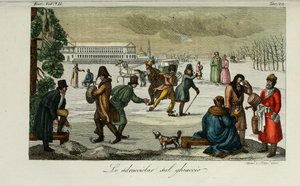 Buz pateni pisti. Giulio Ferrario, 1831, Eski ve Modern Gümrük veya Hükümet Tarihinden İllüstrasyon