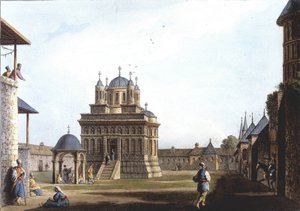 Meryem Ana Kilisesi ve Manastırı, Türkiye. Luigi Mayer, Londra tarafından çekilen orijinal çizimlerden “” Osmanlı Hakimiyetlerinden, Avrupa