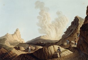 Stromboli Adası, Krater by Luigi Mayer