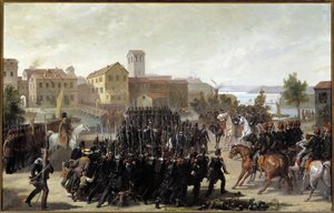 Peschiera del Garda şehrinin piedmontlular tarafından ele geçirilmesi, 30 Mayıs 1848 (tuval üzerine yağlı boya