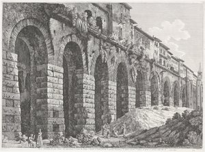 De Tempel van Hercules Victor te Tivoli by Luigi Rossini