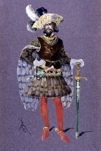 Mavi sakal. Paul Dukas'ın Ariane ve Mavi Sakal operası için 1910'dan Luigi Sapelli Caramba (1865-1936) tarafından çizimi