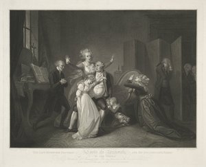 Louis XVI ve ailesinin son buluşması by Luigi Schiavonetti