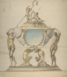 18. yüzyılın sonlarında Altın ve Gümüş Piskopos Reliquary için tasarım. by Luigi Valadier