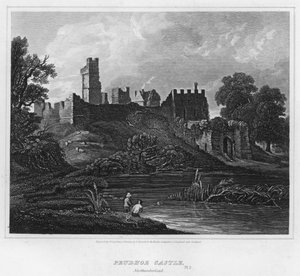 Prudhoe Kalesi, Northumberland (gravür)