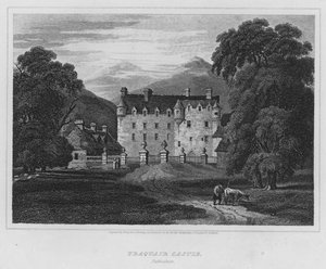 Traquair Kalesi, Peebleshire (gravür)