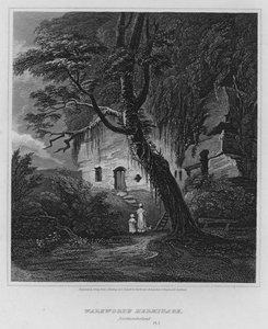 Warkworth Hermitage, Northumberland (gravür) by Luke (after) Clennell