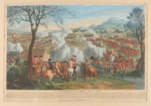 'Culloden Savaşı 16 Nisan 1746' (çizgi gravürü, renkli)