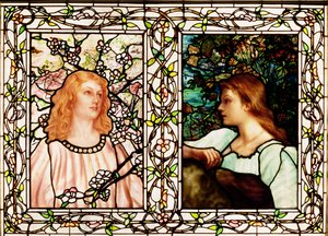 İlkbahar ve Sonbahar, Tiffany Glass & Manufacturing Co. tarafından üretilmiştir, yaklaşık 1892 (kurşunlu cam)