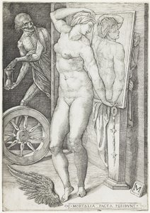 Bir Kadını Şaşırtan Ölüm, c.1490-c.1540 (gravür) by M Master