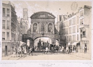 Temple Bar, Londra, c1845