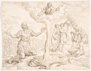 Duada diz çökmüş Gideon (Çiy ve Yün Yaprağının Öyküsü) by Maarten van Heemskerck