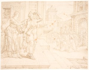 Judith, Düşman Kampına gitmeye hazırlanıyor by Maarten van Heemskerck