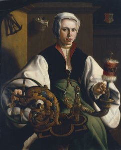 Dönen bir bayanın portresi by Maarten van Heemskerck
