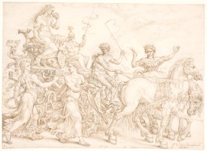 Zafer Arabası. kıskançlık (kıskançlık) by Maarten van Heemskerck