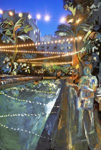 Night Swim, 2021 (arşiv pigment baskısı üzerine akrilik boya) by Madeleine Gross