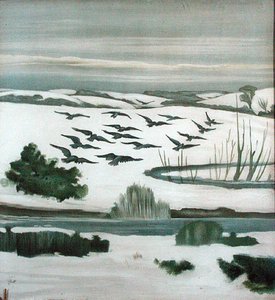 Bir kış manzarası üzerinde uçan kaleler by Madeline Wyndham