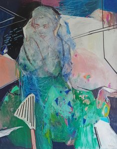 Benim Alanımda 2, 2023 (tuval üzerine akrilik ve pastel) by Madgalena Morey