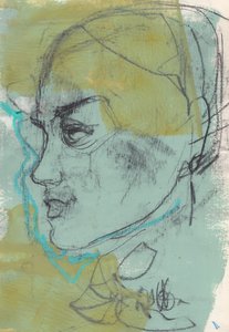 Eskiz defteri 12, 2024 (kağıt üzerine tempera boya, füzen) by Madgalena Morey
