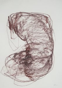 Torso 5, 2022 (kağıt üzerine karakalem) by Madgalena Morey
