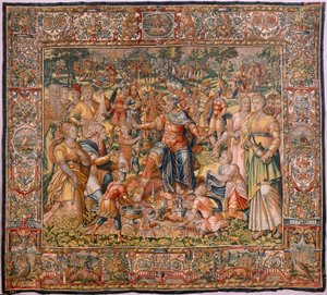 Piskoposluk müzesi (Museo Diocesano). Flaman halısı. Brüksel. Atölye François Geubels. Gideon Serisi Öyküsü. İsrailliler ganimetten paylarını Gideon