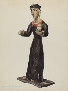 Bulto - Santa Rita, c. 1938. by Majel G. Claflin