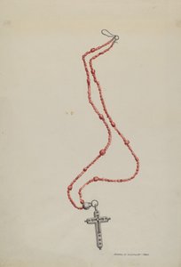 Mercan Boncukları ve Haç, c. 1937. by Majel G. Claflin