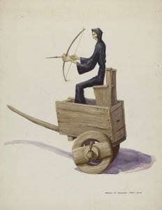 El Muerto Ölüm Figürü ve Arabası, c. 1937. by Majel G. Claflin