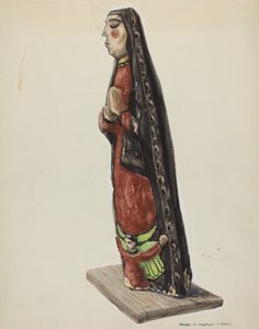 Guadalupe Bulto Our Lady, c. 1938. by Majel G. Claflin