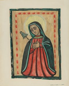 Altarpiece- Our Lady of Sorrows Nuestra Senora de los Siete Dolores, c. 1938. by Majel G. Claflin