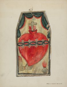 Retablo Kutsal Kalp, c. 1939. by Majel G. Claflin