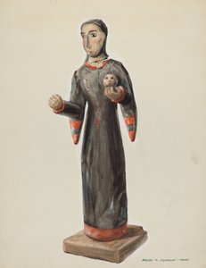 Santa Rita - Bulto, c. 1938. by Majel G. Claflin