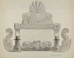 2 Mum Yuvalı Teneke Ayna Çerçevesi, c. 1937. by Majel G. Claflin