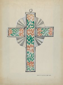 Kalay ve Boyalı Cam Haç, c. 1937. by Majel G. Claflin