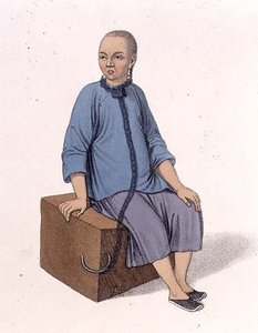Büyük Bir Tahta Bloğuna Bağlanmış Bir Adam, J. Dadley tarafından oyulmuş 
