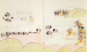Kızılderili Buffalo Avı, Fort Marion, St Augustine, Florida, 1877