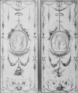 Bir çift dekoratif panel, 18. yüzyıl. by Manner of Le Riche