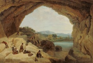 Cueva del Gato'da Bir Grup Haydutu Pusu - Barron y Carrillo, Manuel (1814-1884) - 1869 - Tuval üzerine yağlı boya - 72x105 - Museo Carmen Thyssen, Malaga