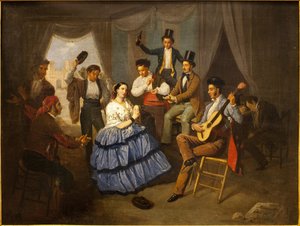 Bir karnaval evinde dansçı. Manuel Cabral Bejarano
