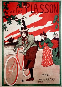 Belle Epoque: bisikletler (bisikletler) Plasson için reklam afişi. Poster Manuel Robbe (1872-1936) Özel koleksiyon
