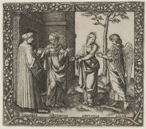 Kemer sıkma, Amititia ve Sevgi ile Amadeus Berruti by Marcantonio Raimondi