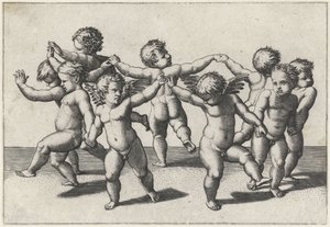 dans eden putti by Marcantonio Raimondi
