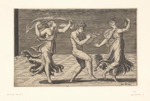 Dans eden satirler ve maenades by Marcantonio Raimondi