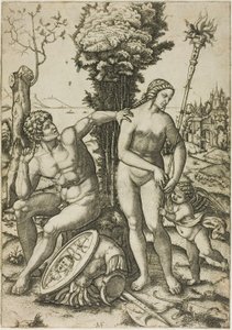 Mars, Venüs ve Aşk Tanrısı by Marcantonio Raimondi