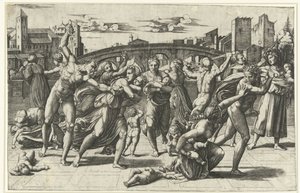 Masumların Katliamı Kindermoord te Betlehem by Marcantonio Raimondi