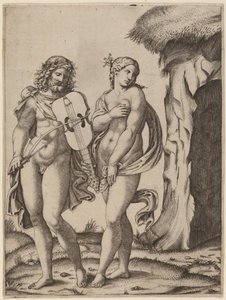 Orpheus ve Eurydice by Marcantonio Raimondi