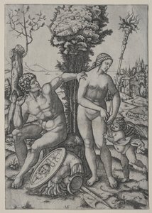 Venüs, Mars ve Aşk Tanrısı, 1508. by Marcantonio Raimondi